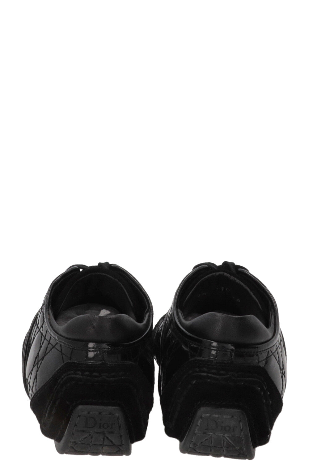 Baskets CHRISTIAN DIOR Cannage Bowling en cuir verni noir