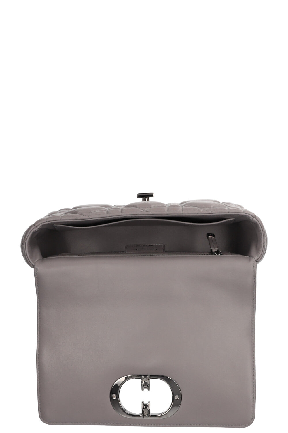 CHRISTIAN DIOR Caro Bag Macrocannage Calfskin Grey