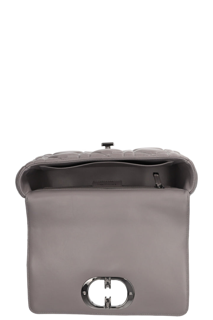 CHRISTIAN DIOR Caro Bag Macrocannage Calfskin Grey
