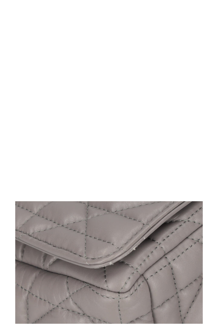 CHRISTIAN DIOR Caro Bag Macrocannage Calfskin Grey
