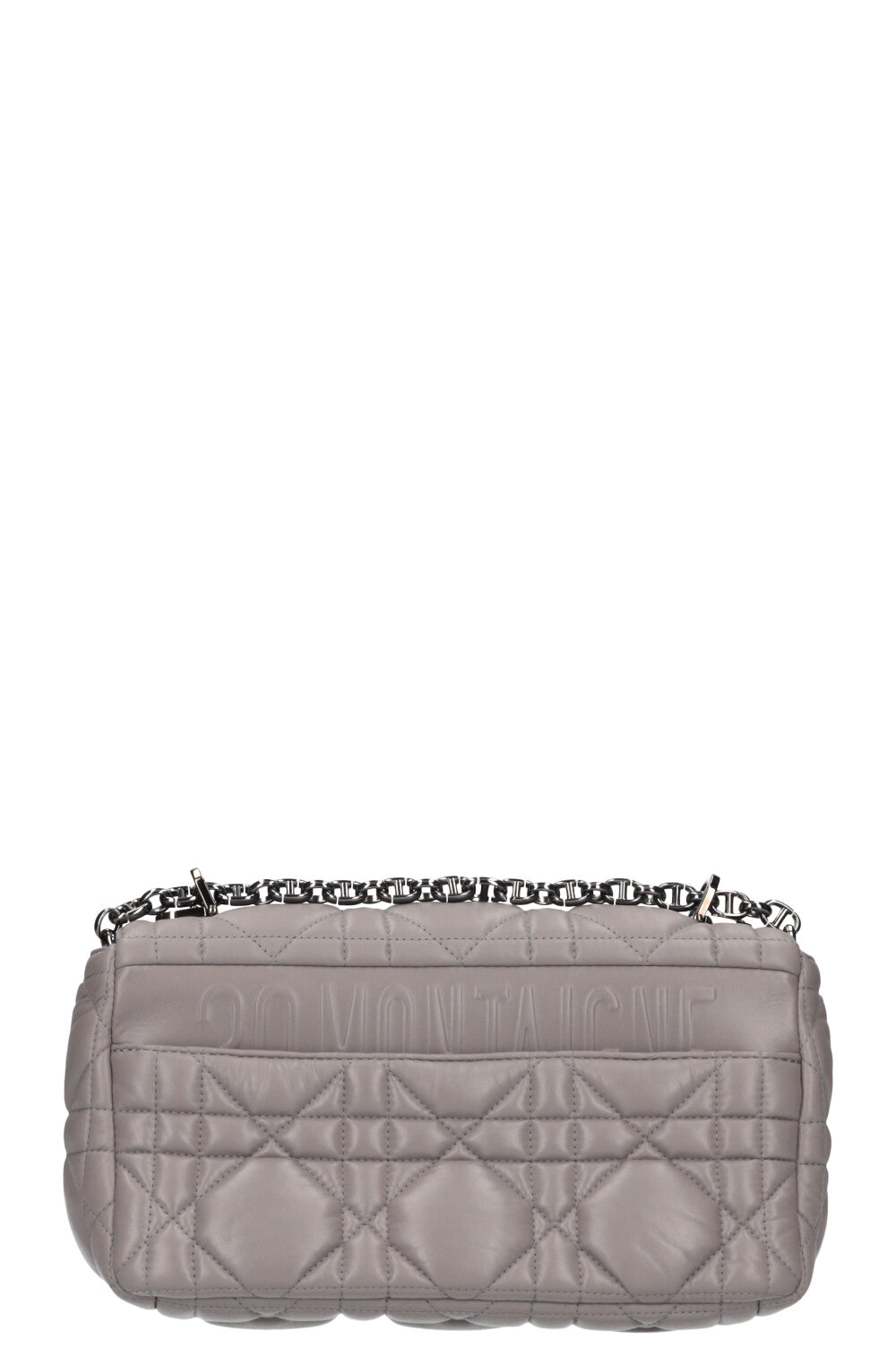 CHRISTIAN DIOR Caro Bag Macrocannage Calfskin Grey