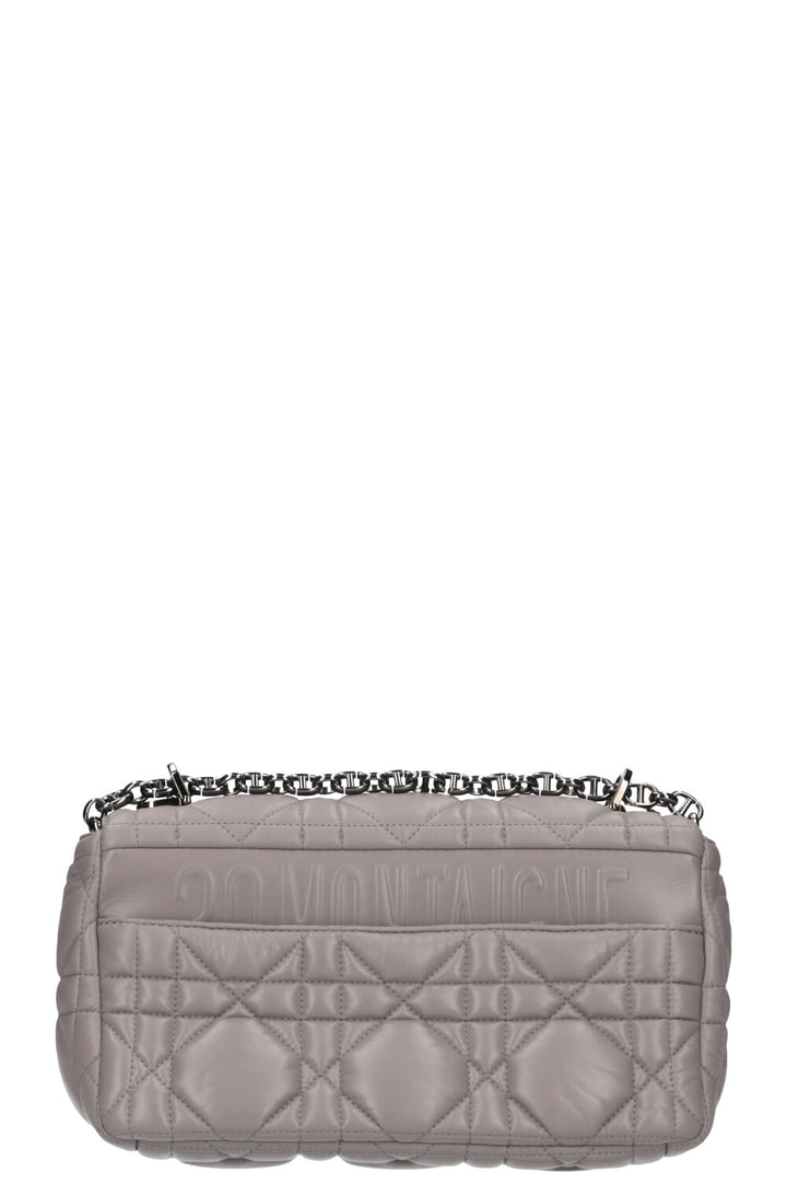CHRISTIAN DIOR Caro Bag Macrocannage Calfskin Grey