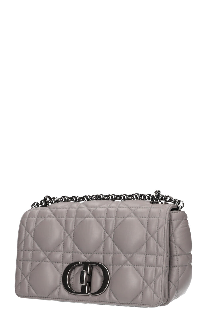 CHRISTIAN DIOR Caro Bag Macrocannage Calfskin Grey