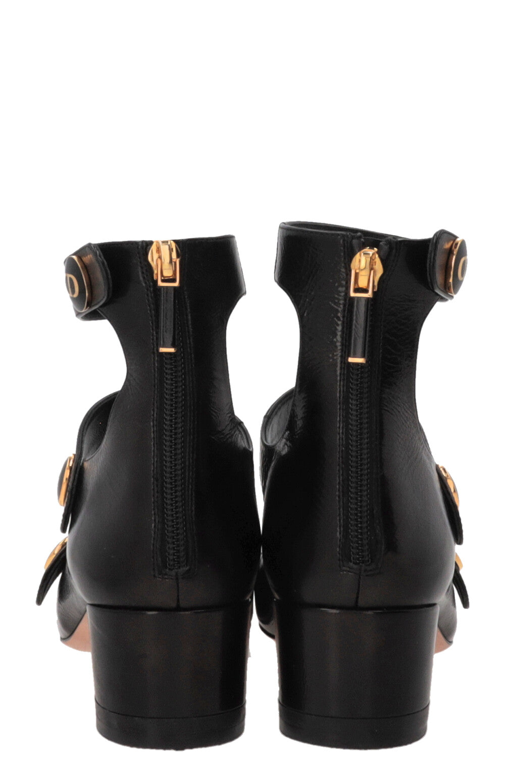 CHRISTIAN DIOR D-Doll Ankle Strap Pumps Patent Heels Black