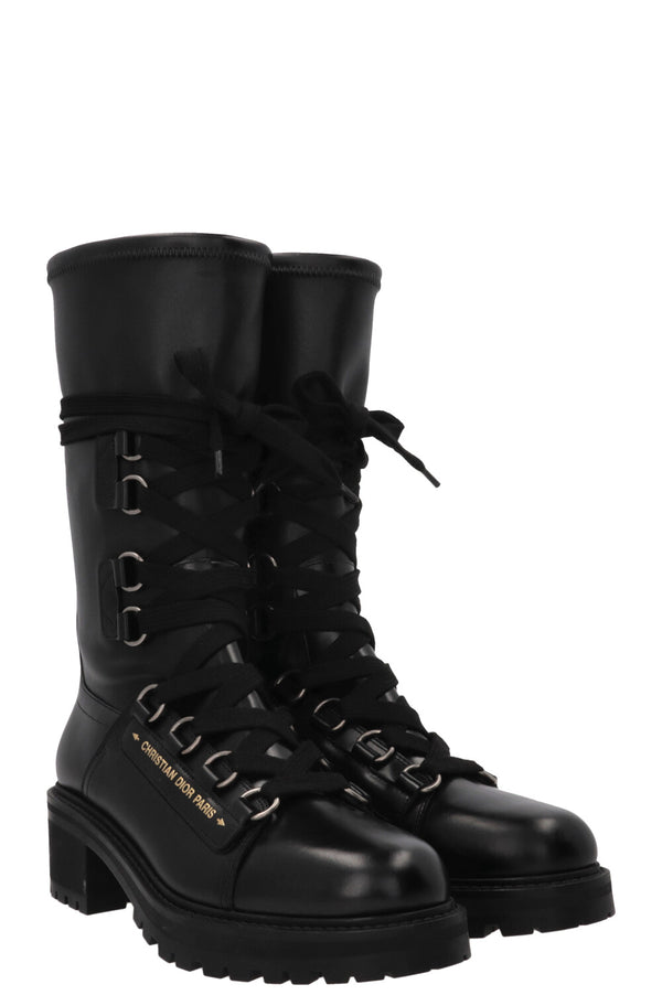 CHRISTIAN DIOR Bottes D-Fight Cuir Noir
