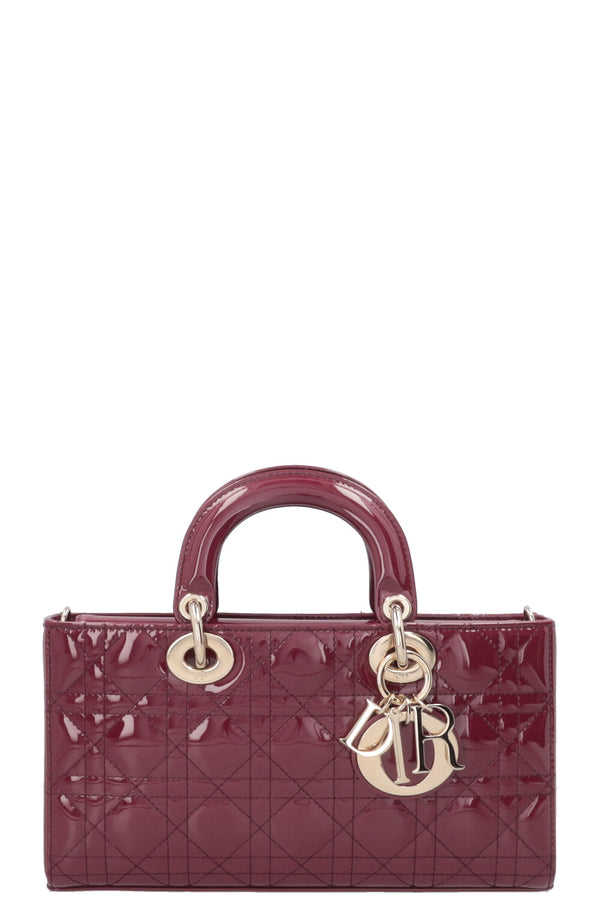 CHRISTIAN DIOR D-Joy Small Patent Cherry Red