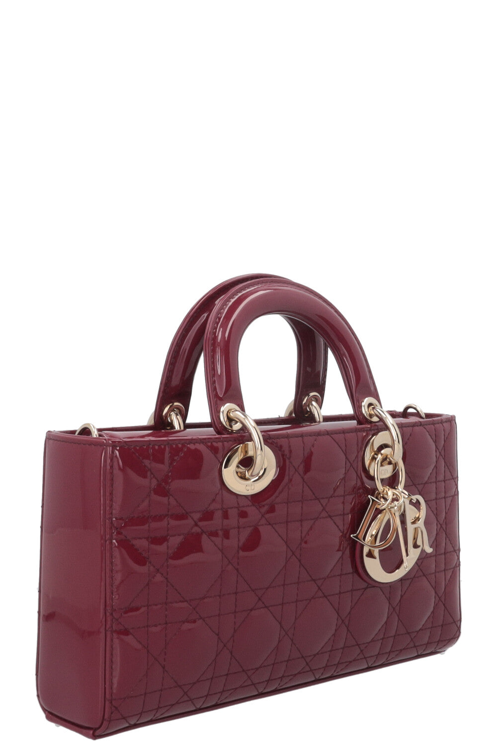 CHRISTIAN DIOR D-Joy Small Patent Cherry Red