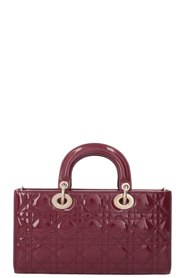 CHRISTIAN DIOR D-Joy Small Patent Cherry Red