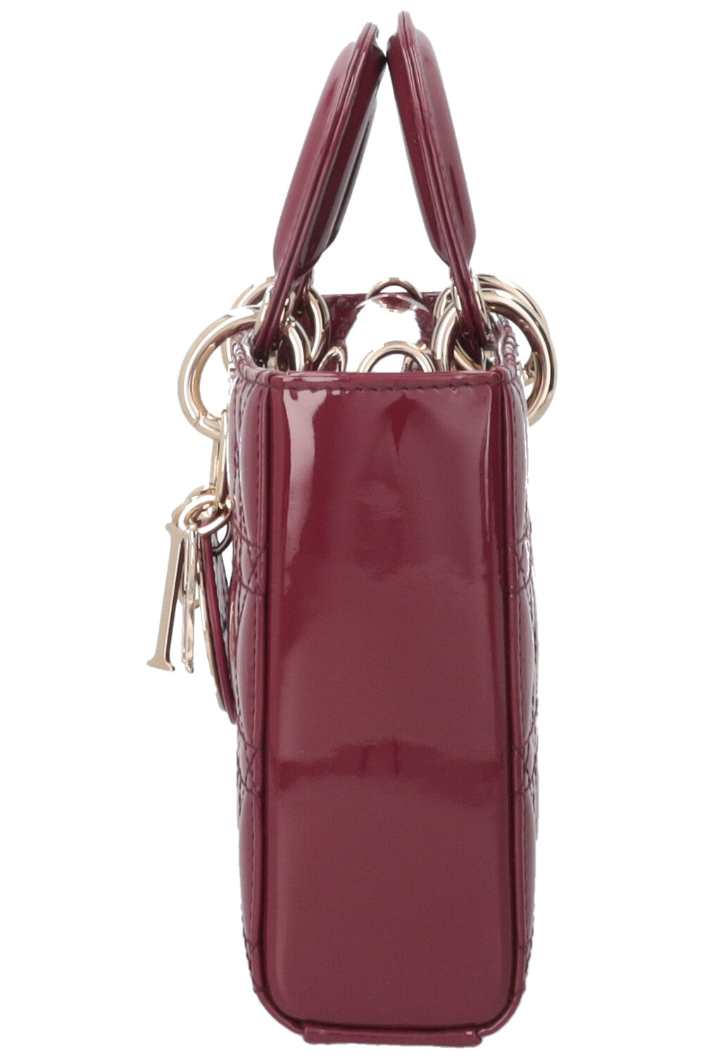 CHRISTIAN DIOR D-Joy Small Patent Cherry Red
