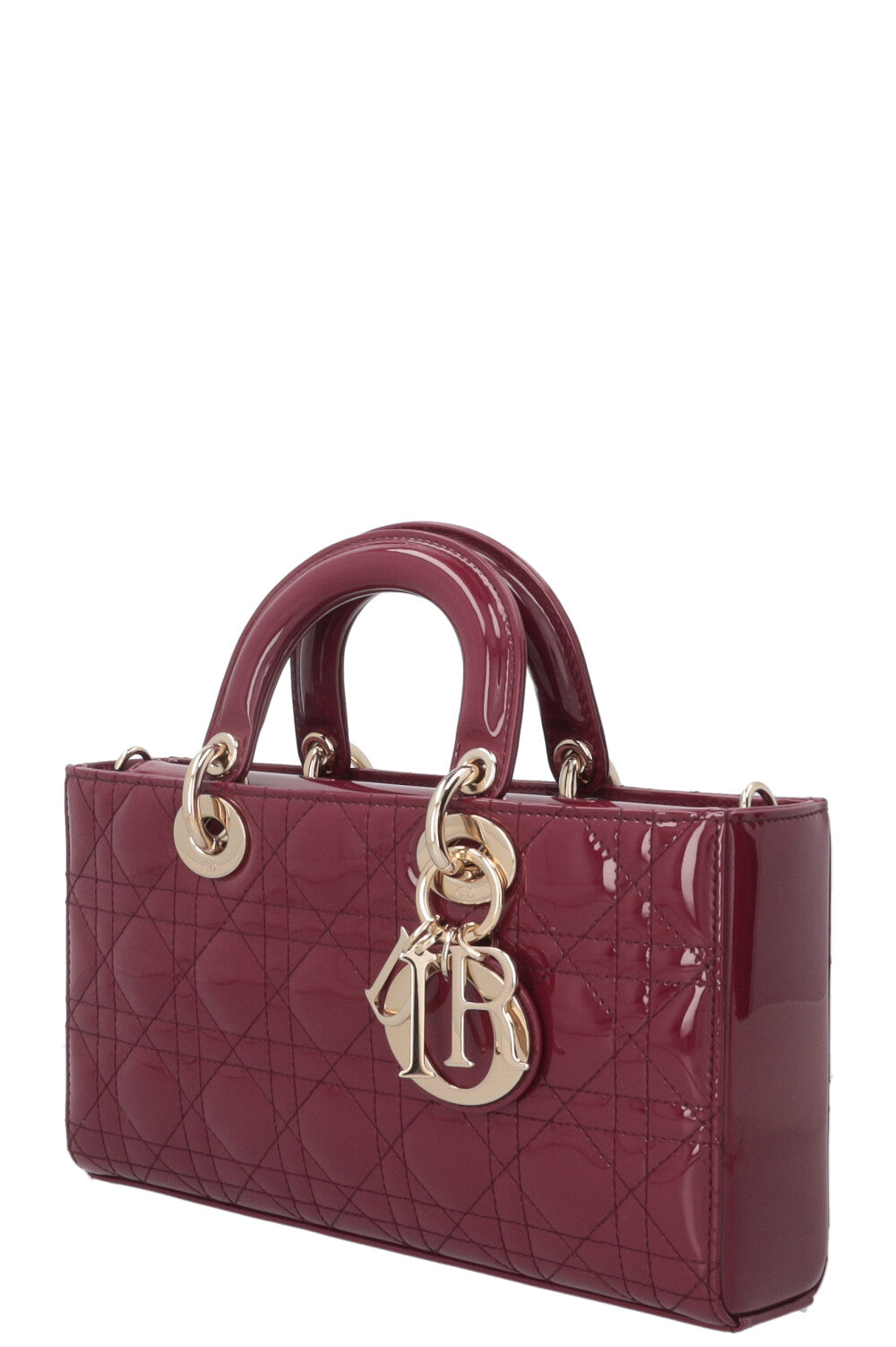 CHRISTIAN DIOR D-Joy Small Patent Cherry Red