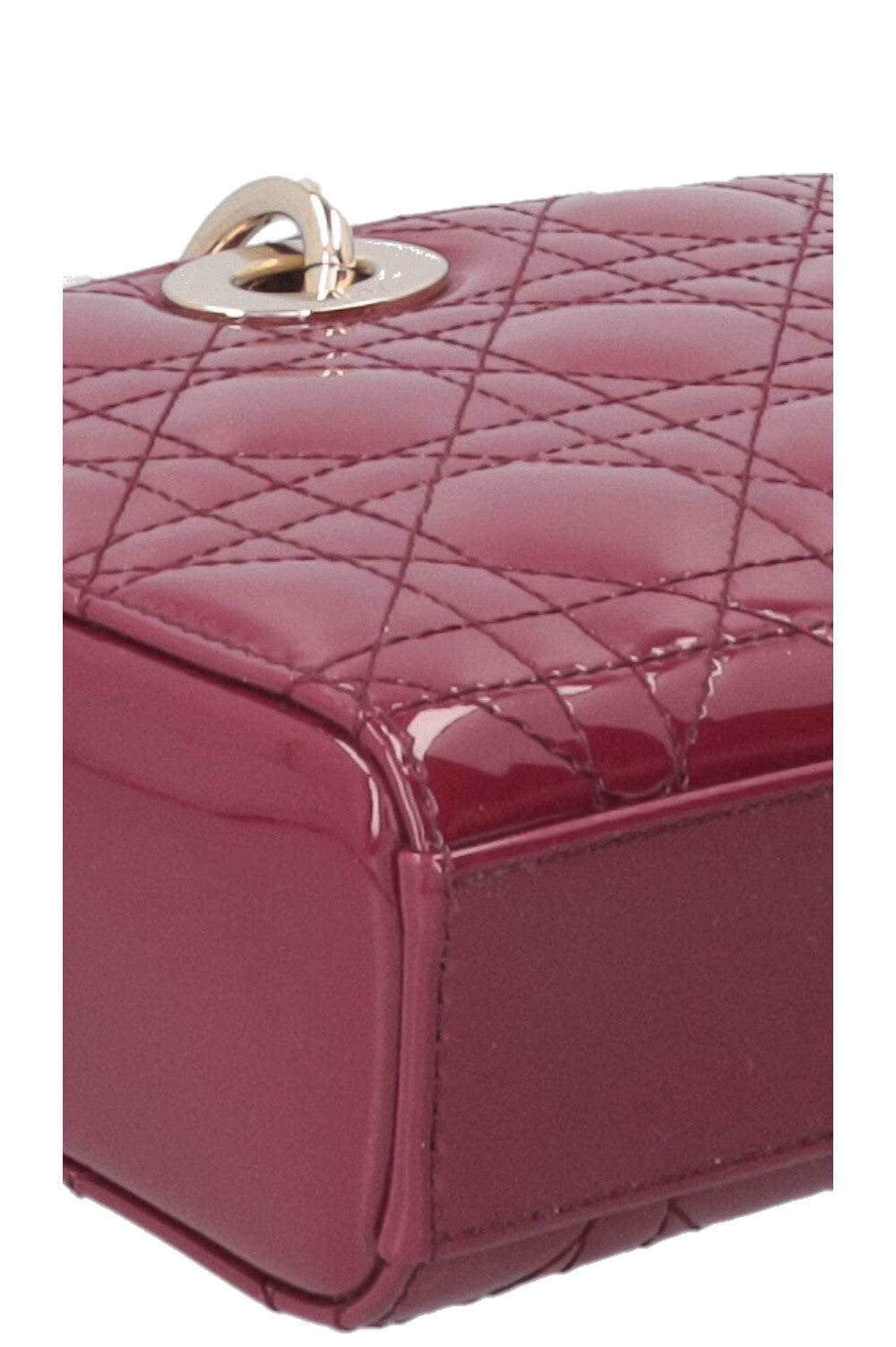 CHRISTIAN DIOR D-Joy Small Patent Cherry Red
