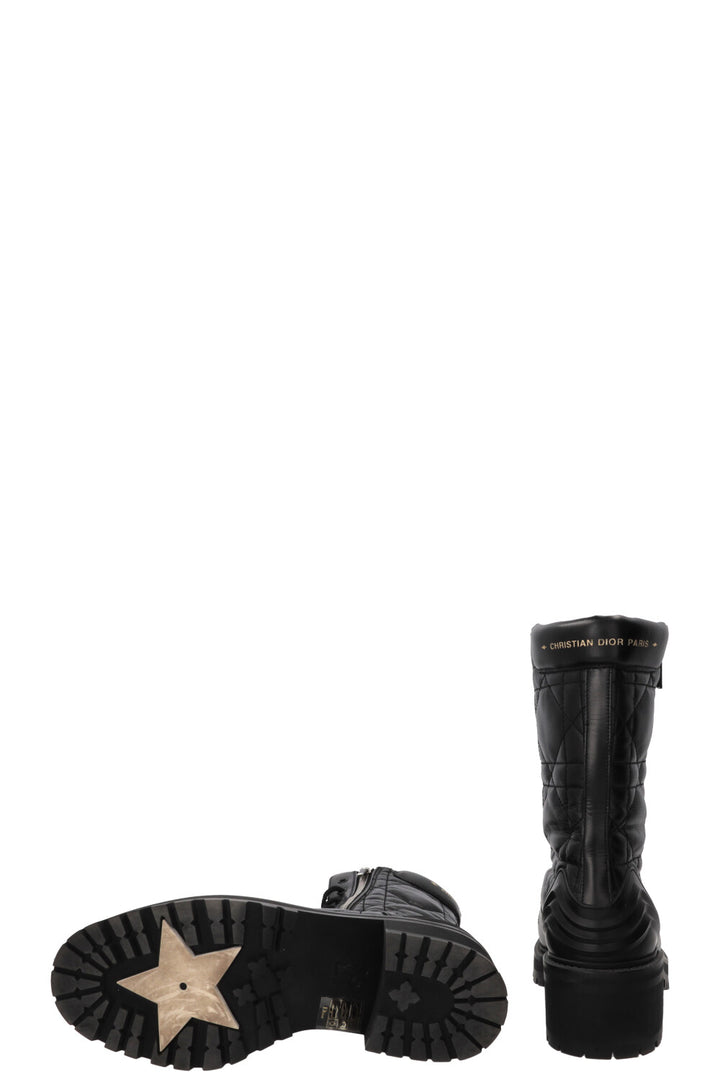 CHRISTIAN DIOR D-Leader Cannage Combat Boots Leather Black