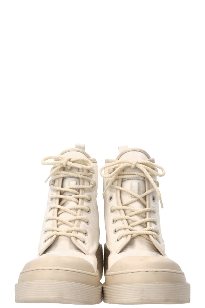 CHRISTIAN DIOR D-Rise Ankle Boots Canvas Off-White