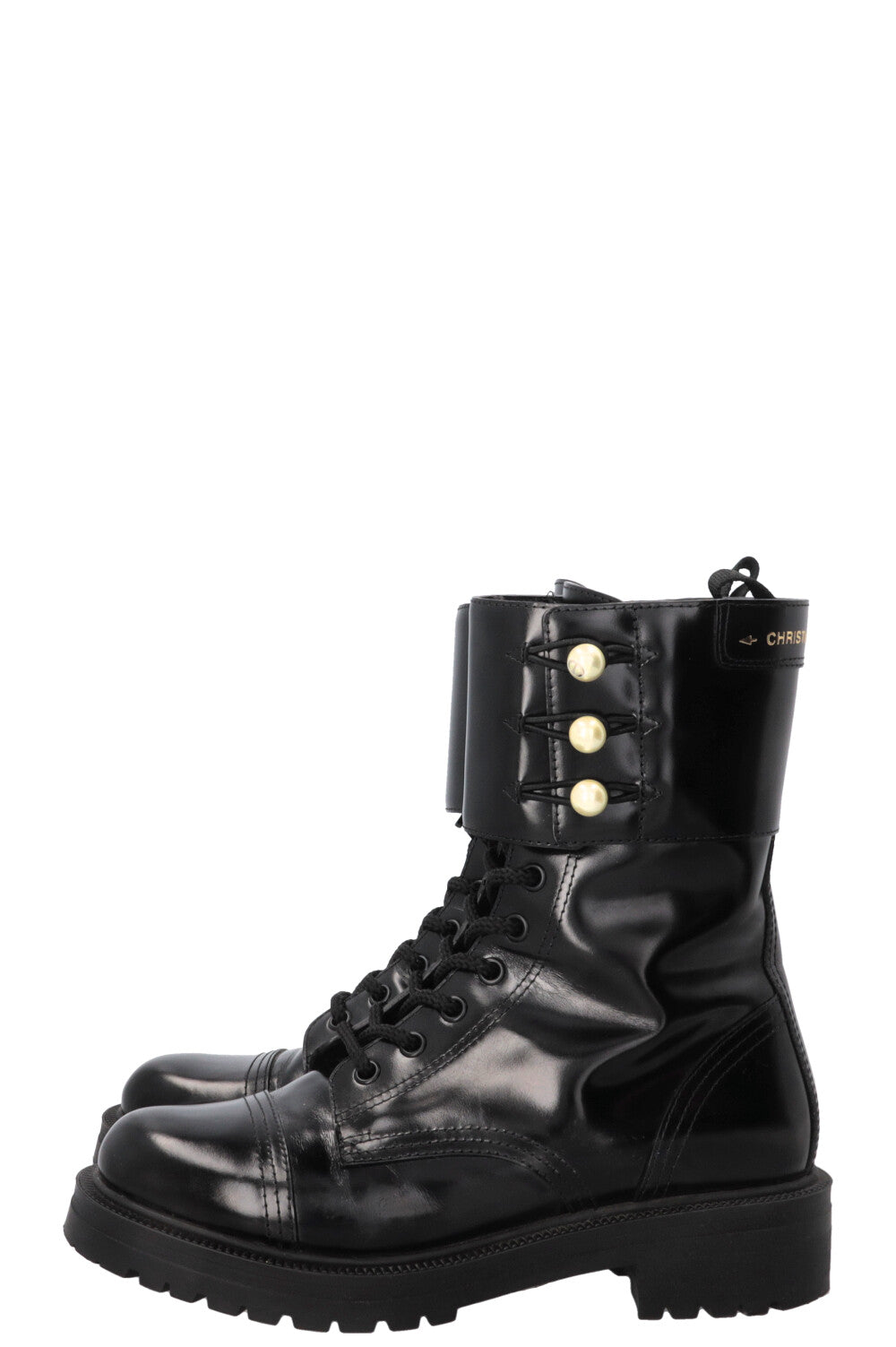 Bottines D-Strike CHRISTIAN DIOR en cuir noir
