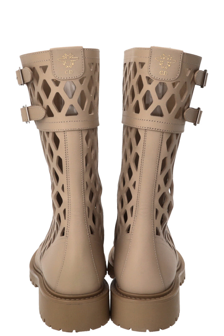 CHRISTIAN DIOR D-Trap Combat Boots Calfskin Beige