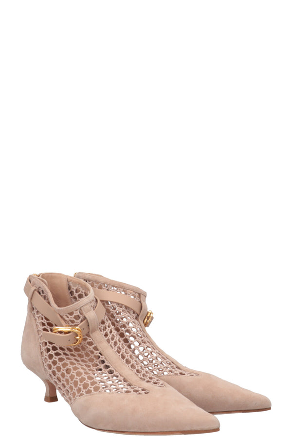 CHRISTIAN DIOR Dior-I Ankle Heels Mesh Nude