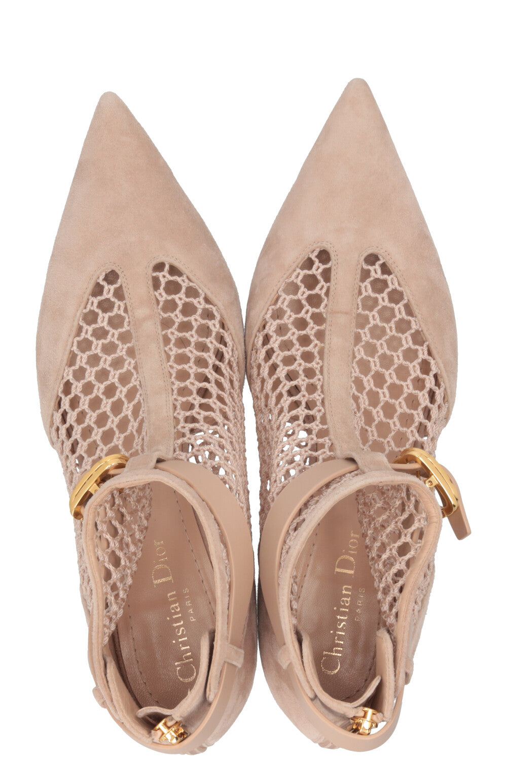 CHRISTIAN DIOR Dior-I Ankle Heels Mesh Nude