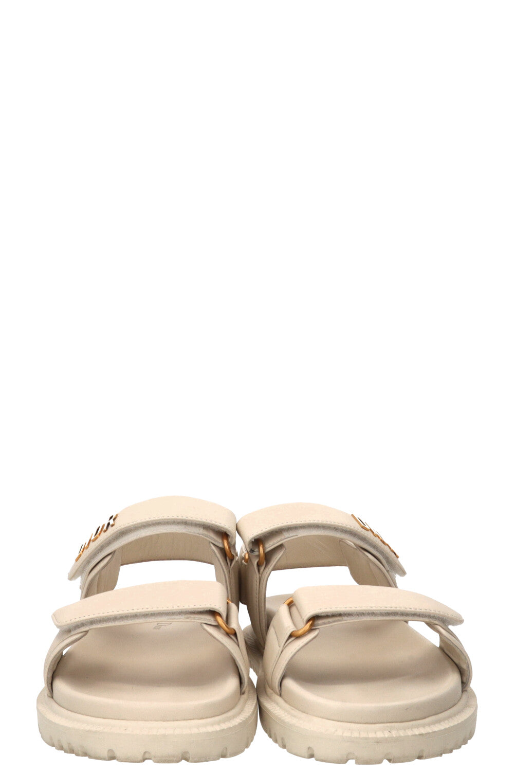 CHRISTIAN DIOR Dioract Sandals Leather Ivory