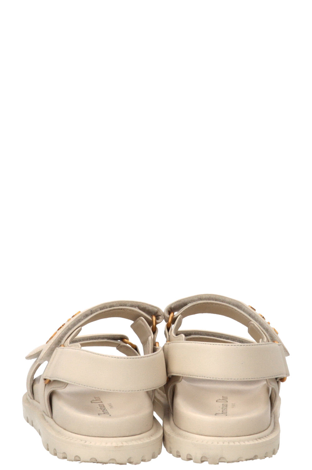 CHRISTIAN DIOR Dioract Sandals Leather Ivory