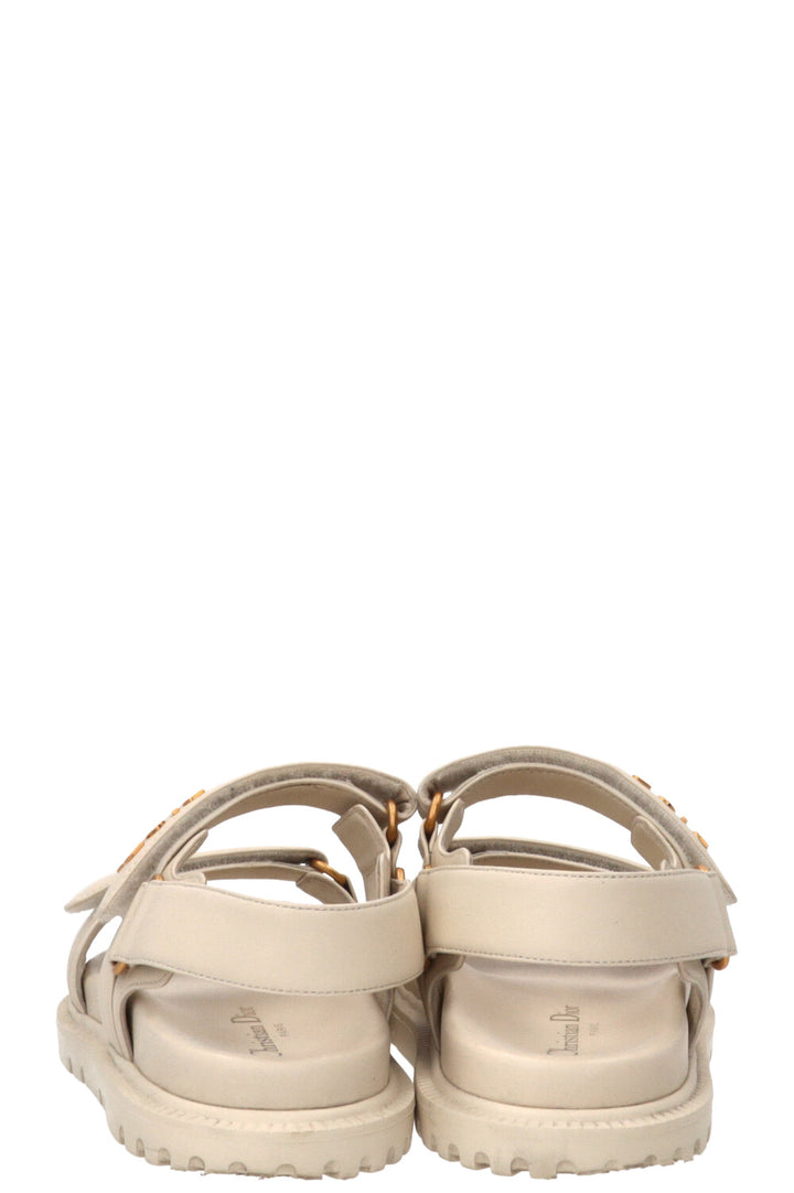 CHRISTIAN DIOR Dioract Sandals Leather Ivory