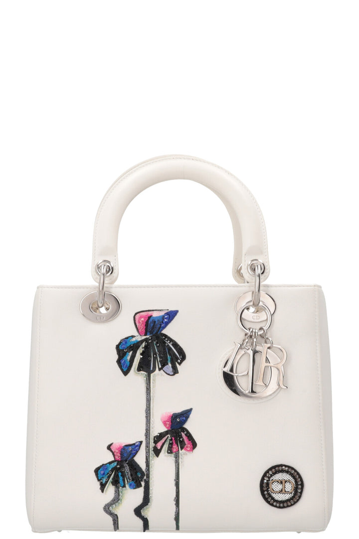 CHRISTIAN DIOR Embellished Lady Dior White
