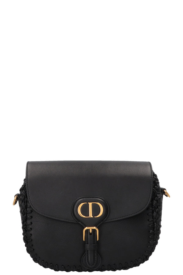 CHRISTIAN DIOR Sac Bobby Brodé Moyen Cuir Noir