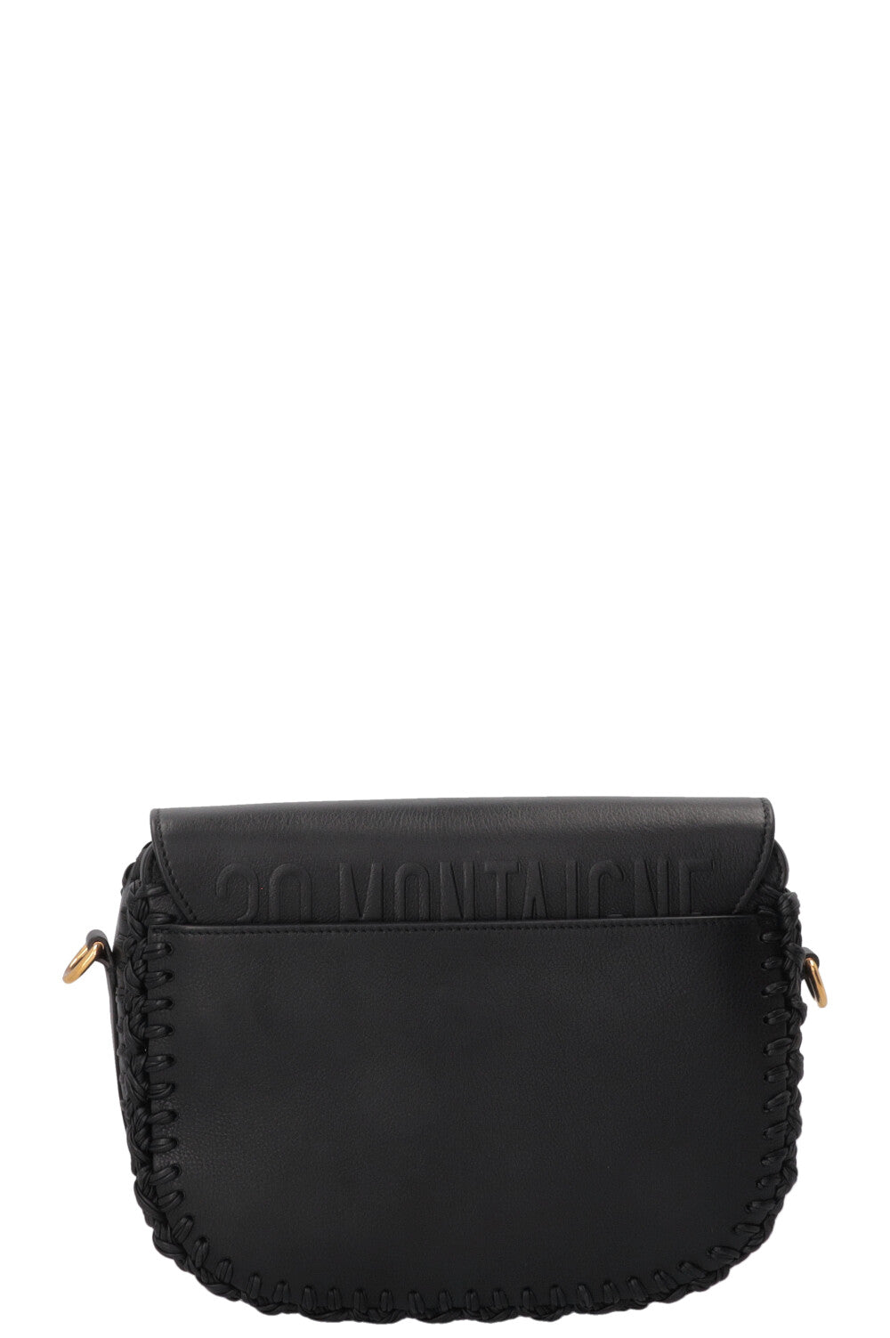 CHRISTIAN DIOR Embroidered Bobby Bag Medium Leather Black