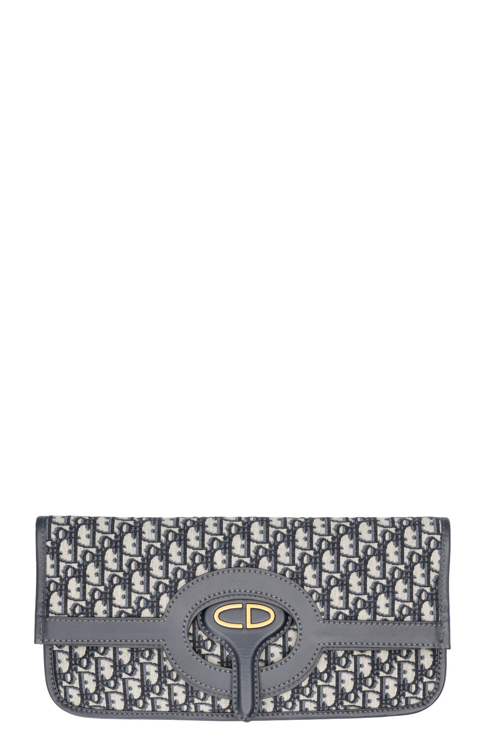 CHRISTIAN DIOR Foldable Clutch Oblique Canvas Blue