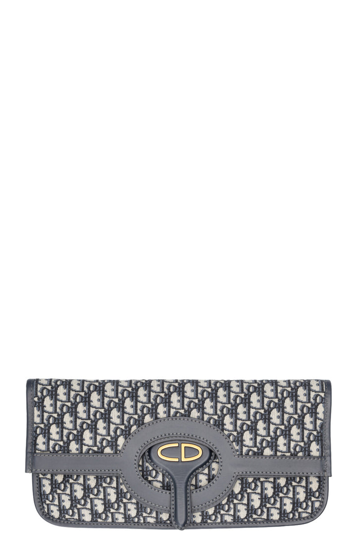 CHRISTIAN DIOR Foldable Clutch Oblique Canvas Blue