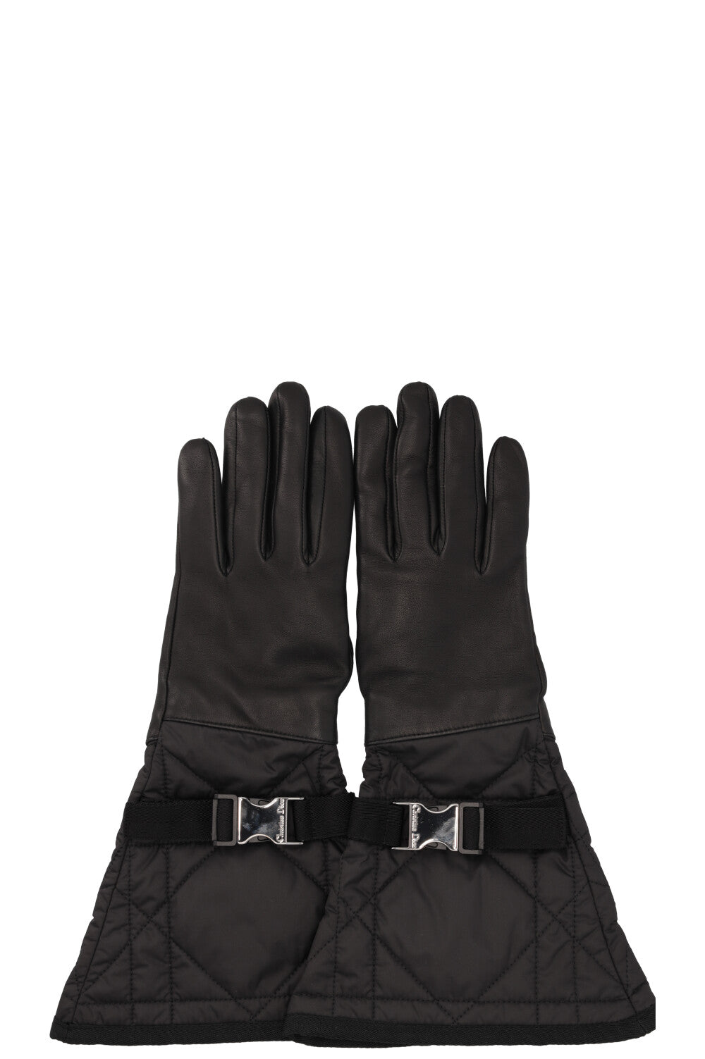 Gants CHRISTIAN DIOR Cannage en cuir d'agneau noir