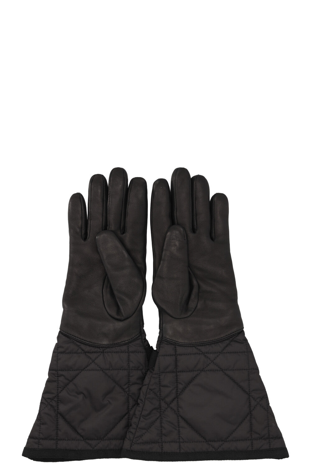 Gants CHRISTIAN DIOR Cannage en cuir d'agneau noir