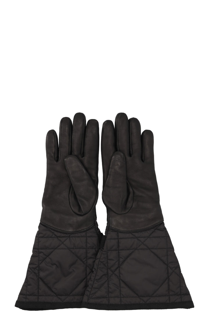Gants CHRISTIAN DIOR Cannage en cuir d'agneau noir