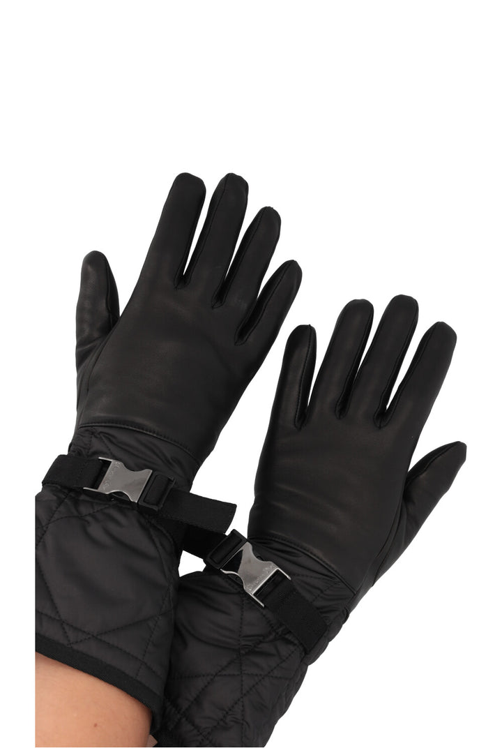 Gants CHRISTIAN DIOR Cannage en cuir d'agneau noir