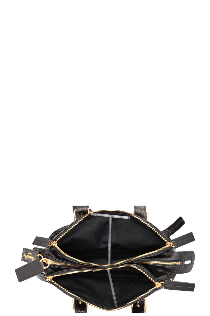 CHRISTIAN DIOR Grand Tour Bowling Bag Petit Cuir Noir
