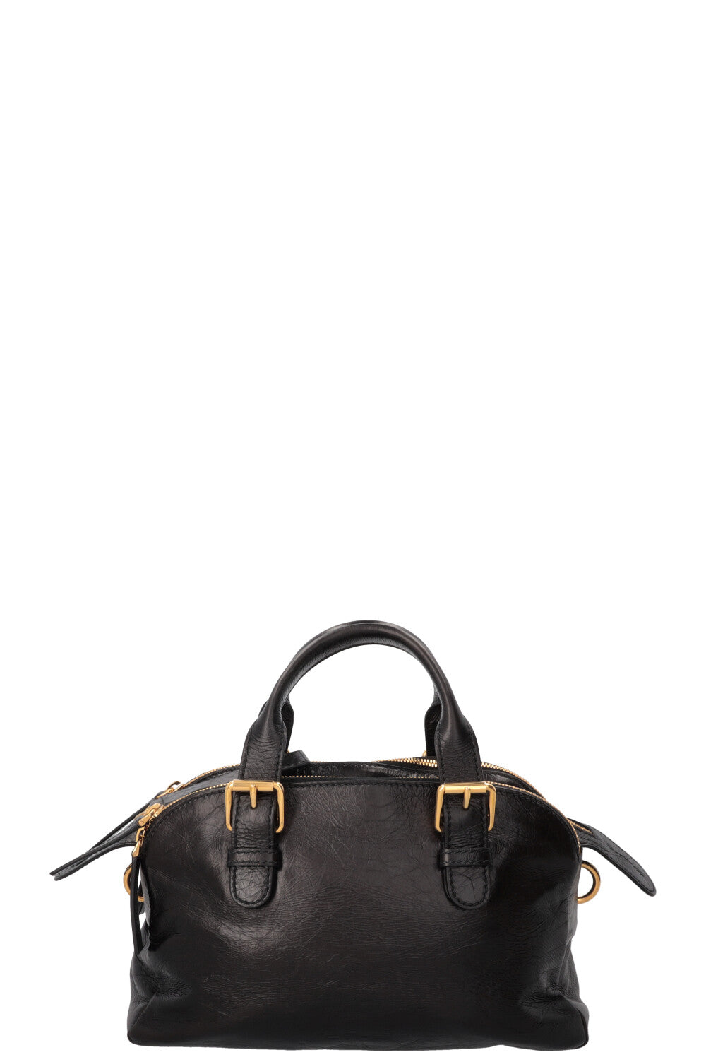 CHRISTIAN DIOR Grand Tour Bowling Bag Petit Cuir Noir