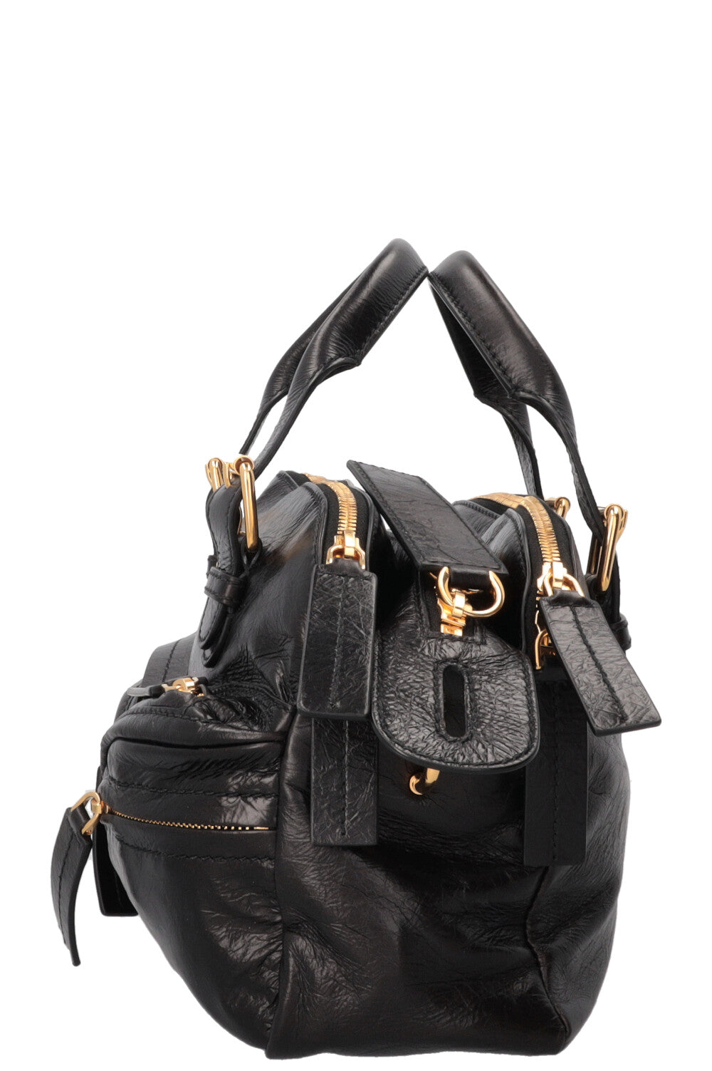 CHRISTIAN DIOR Grand Tour Bowling Bag Petit Cuir Noir