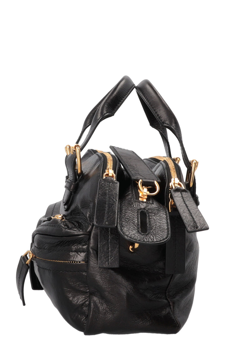 CHRISTIAN DIOR Grand Tour Bowling Bag Petit Cuir Noir