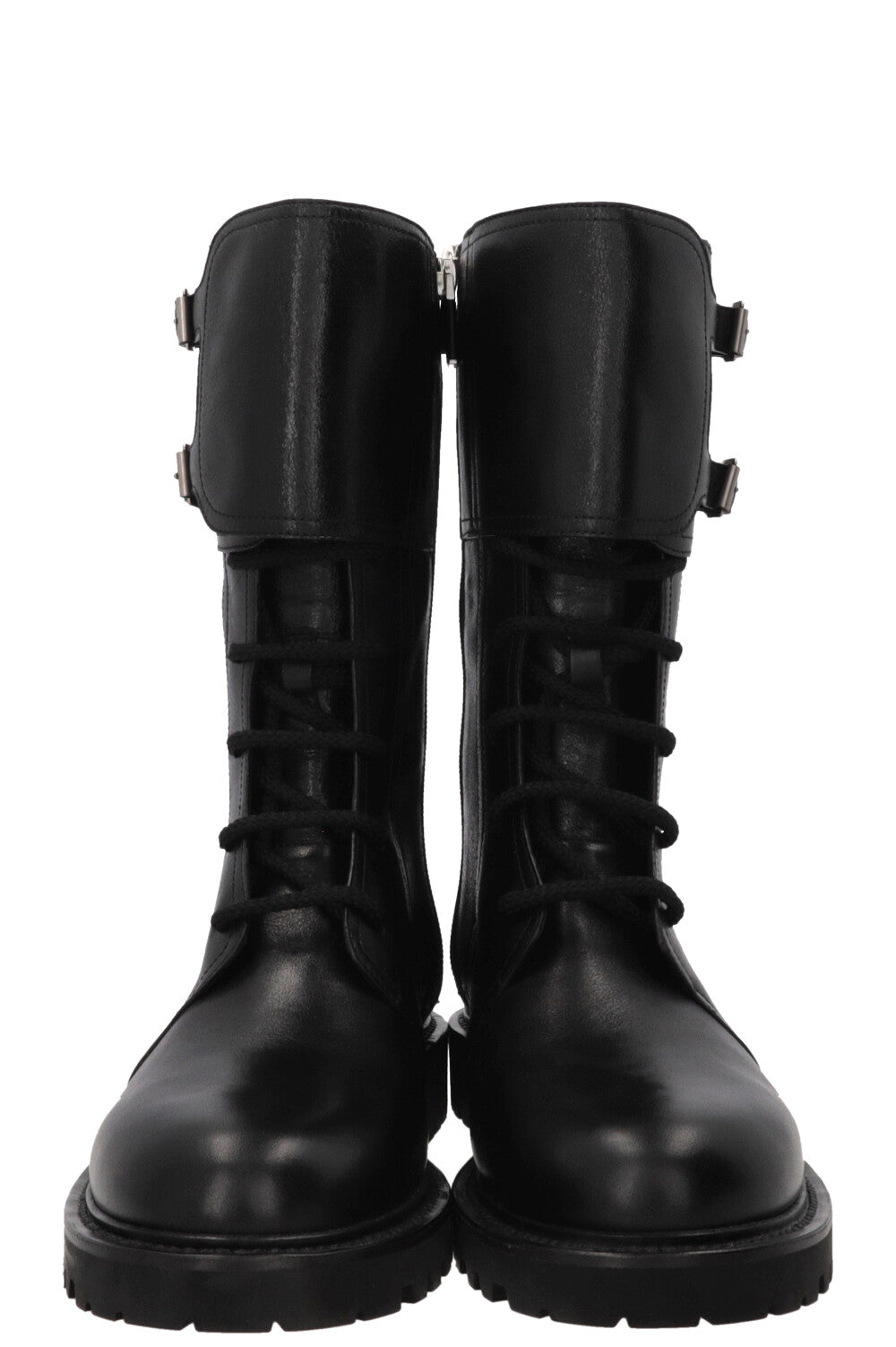 CHRISTIAN DIOR Ground Combat Boots Leather Black
