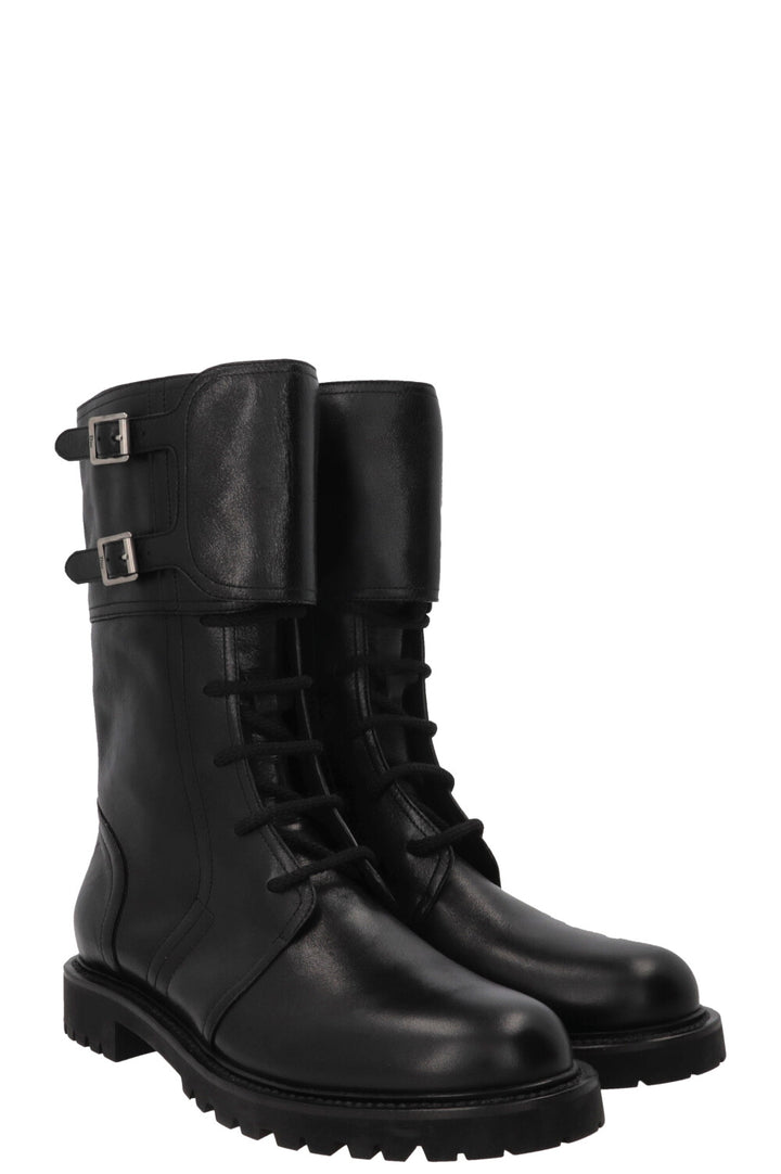 CHRISTIAN DIOR Ground Combat Boots Leather Black