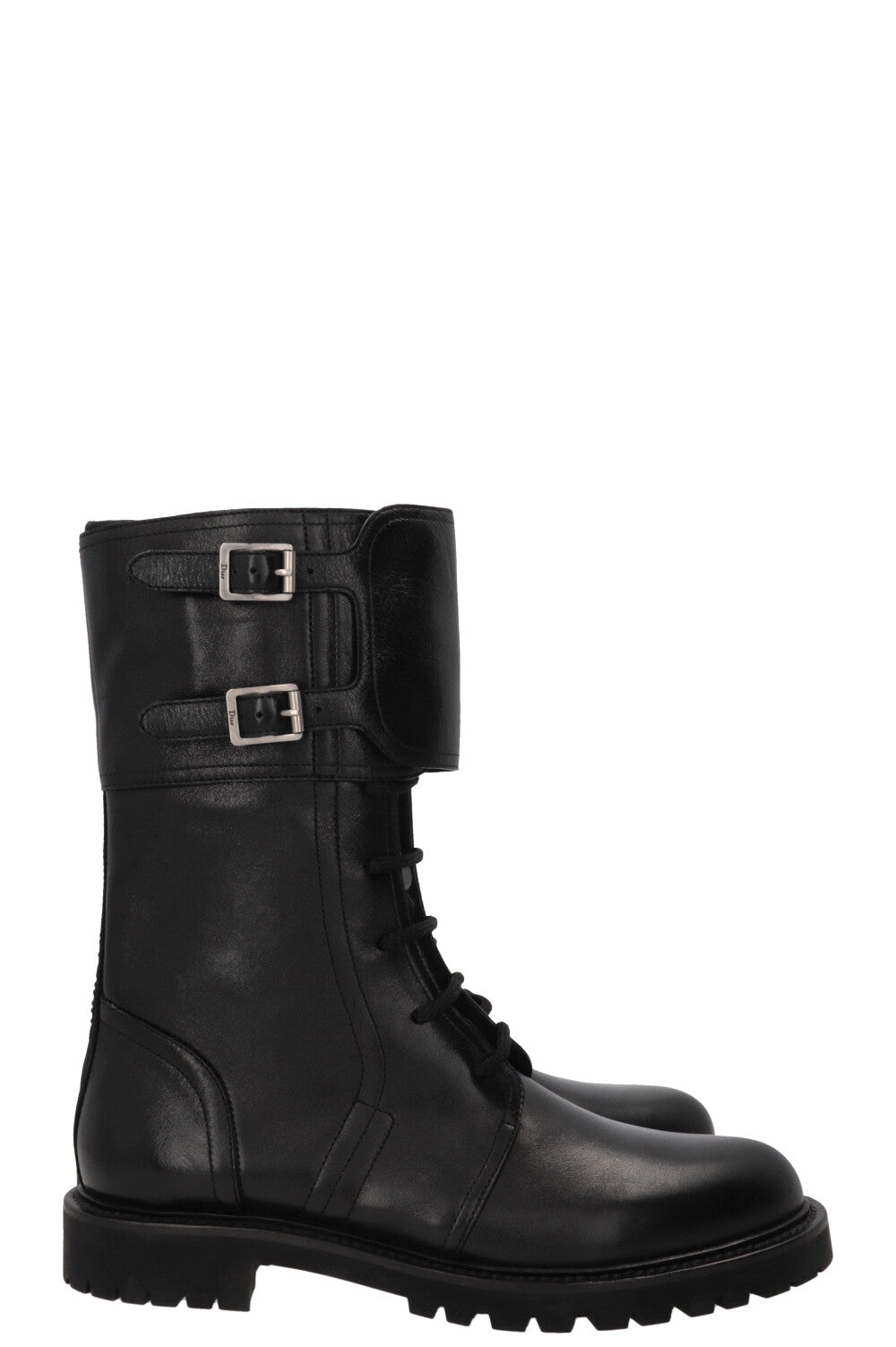 CHRISTIAN DIOR Ground Combat Boots Leather Black