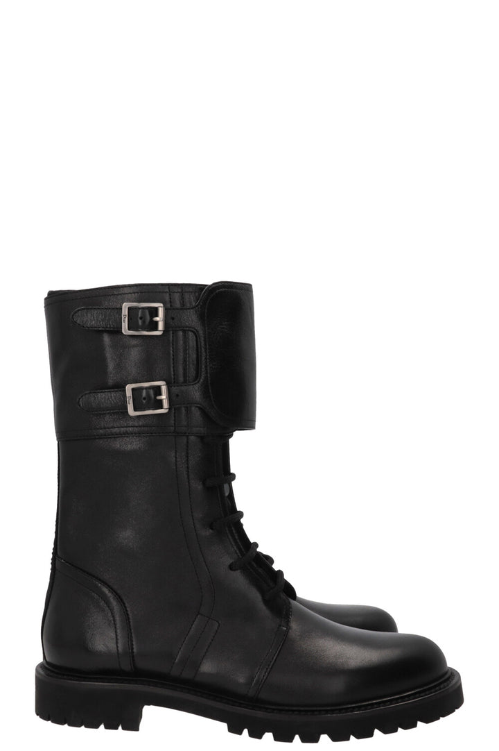 CHRISTIAN DIOR Ground Combat Boots Leather Black