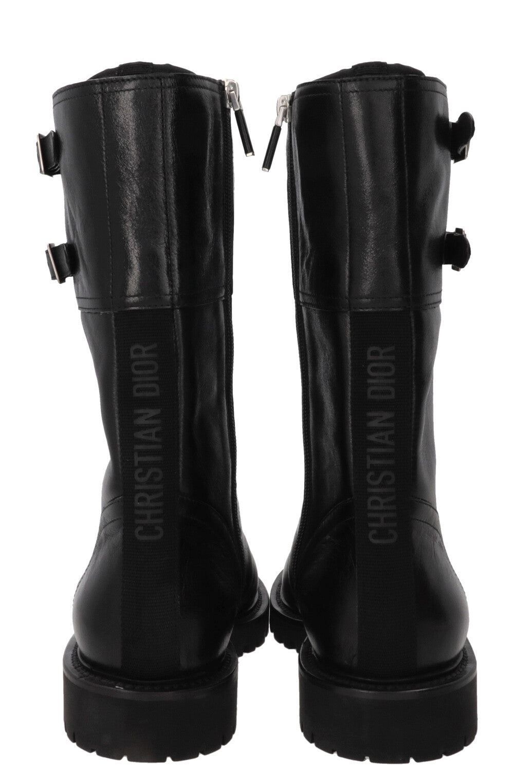 CHRISTIAN DIOR Ground Combat Boots Leather Black
