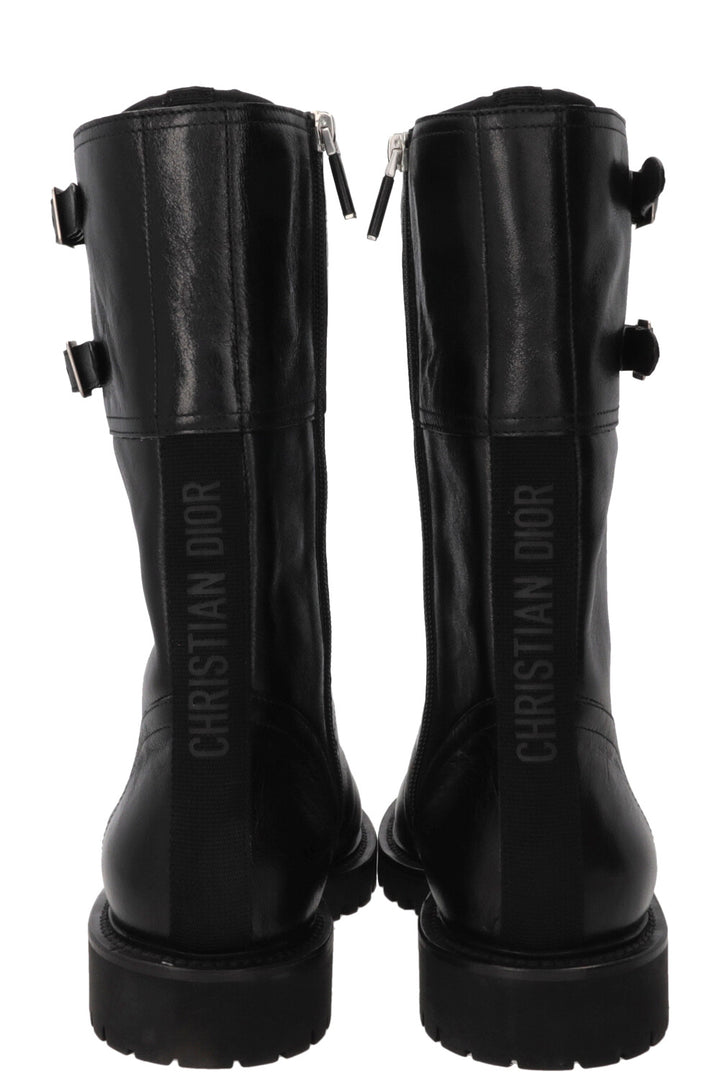 CHRISTIAN DIOR Ground Combat Boots Leather Black