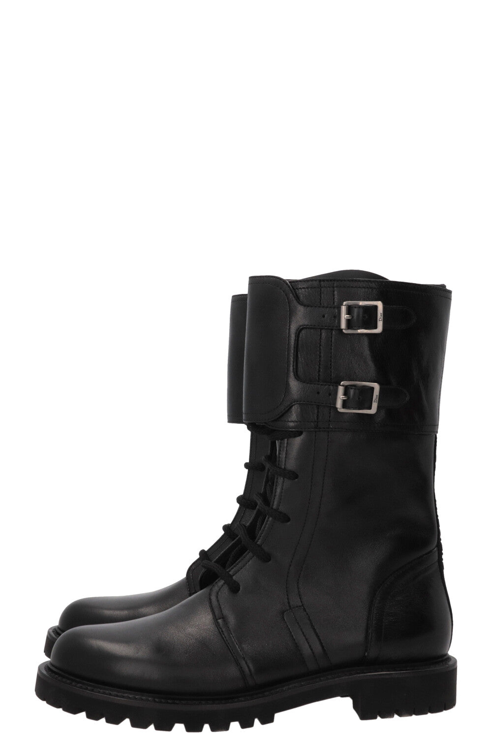CHRISTIAN DIOR Ground Combat Boots Leather Black