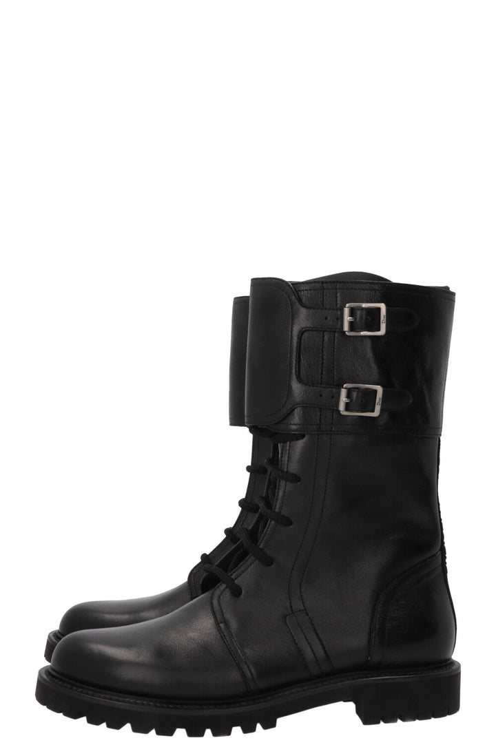 CHRISTIAN DIOR Ground Combat Boots Leather Black