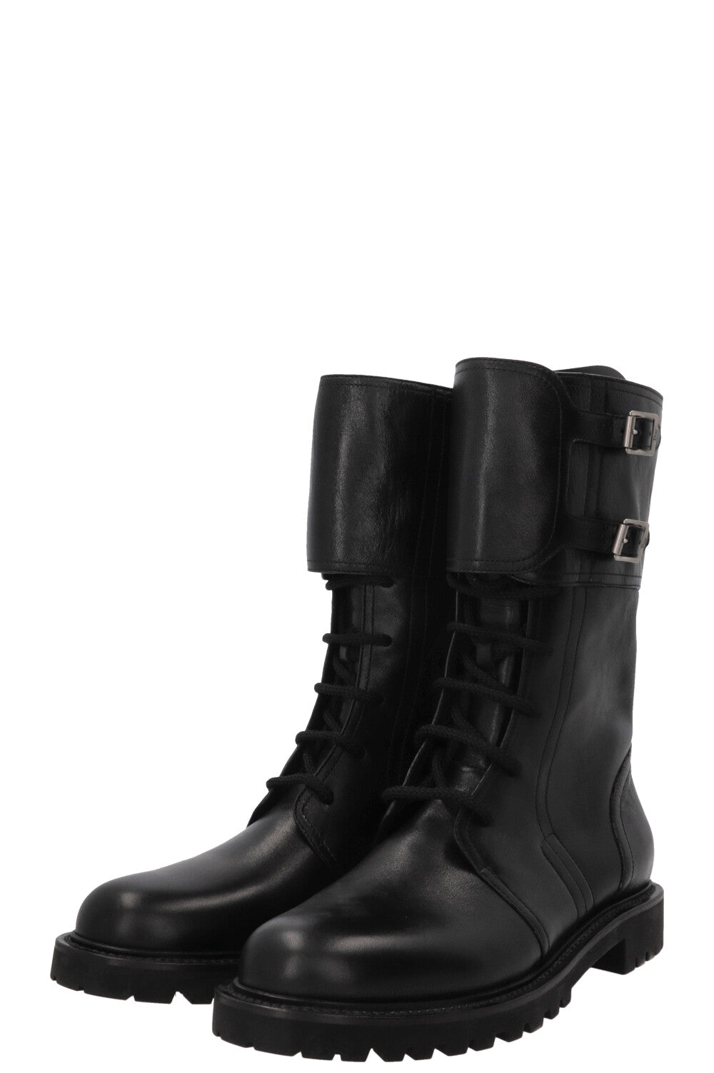 CHRISTIAN DIOR Ground Combat Boots Leather Black