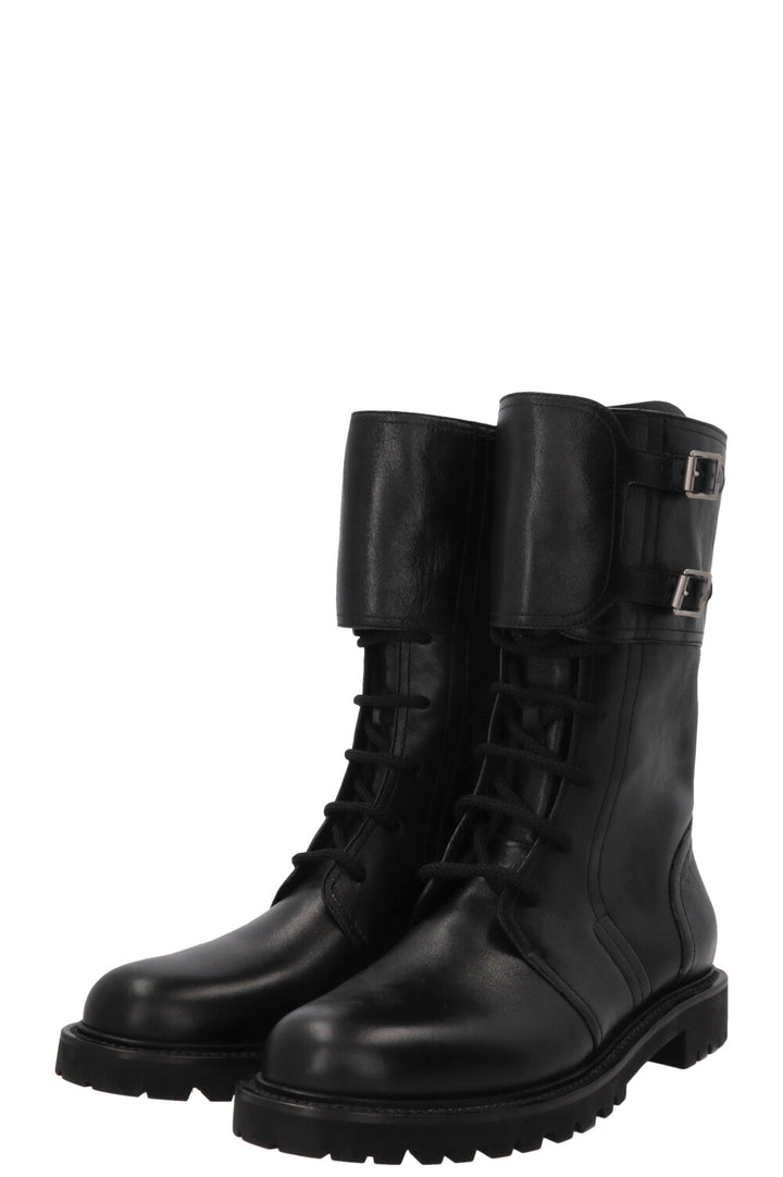 CHRISTIAN DIOR Ground Combat Boots Leather Black