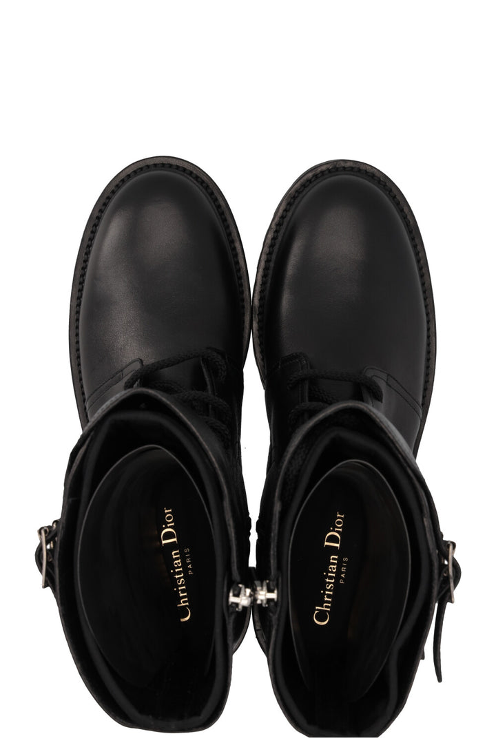 CHRISTIAN DIOR Ground Combat Boots Leather Black