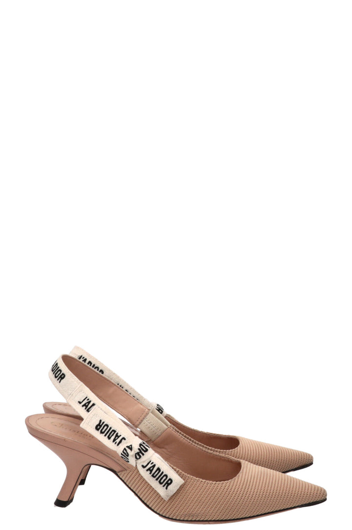 CHRISTIAN DIOR J'Adior Slingback Heels Beige