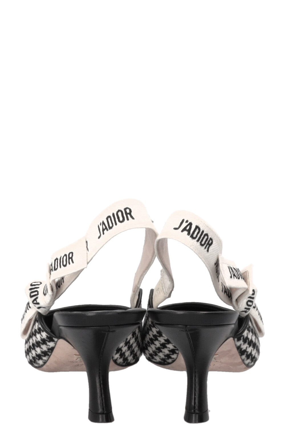 CHRISTIAN DIOR J'Adior Slingback Heels Houndstooth Black White